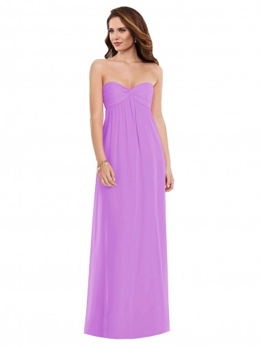 Cheap Empire Waist Twist Shirred Strapless Bridesmaid Dress Toronto
