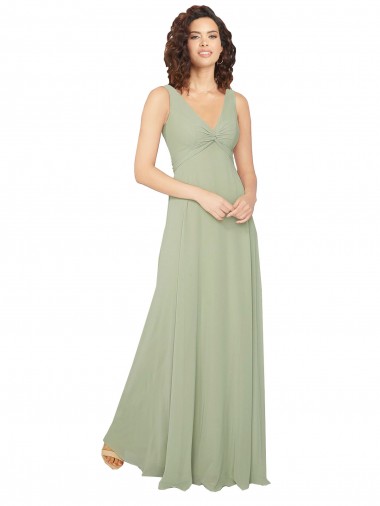 Cheap Knotted Bodice Chiffon Bridesmaid Dress Toronto