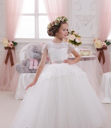 Cheap Ivory Ball Gown Sweetheart Sleeveless Long Flower Girl Dress Toronto