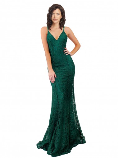 Cheap Black Tie Sleek Fishtail Shaped Long Lace Bridesmaid Dress / Prom Dress Toronto